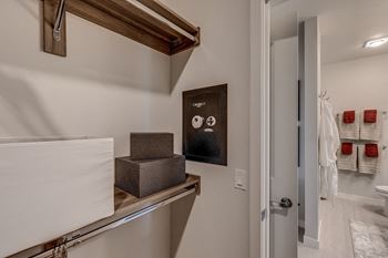 Lux apartments bellevue wa walk-in closet in the bathroom includes a built-in wall safe in all homes